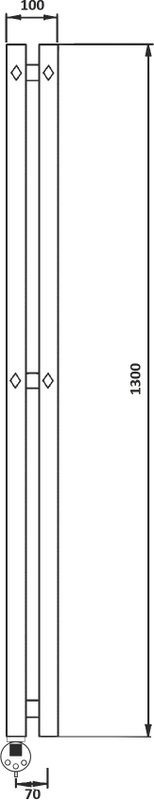 Полотенцесушитель электрический Secado Сандриго 2К 1300/70 135x10 см, подключение слева, хром, I-образный