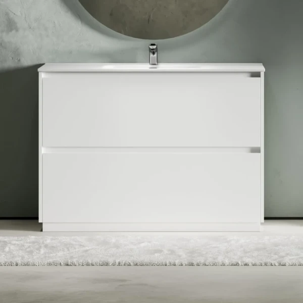 Тумба с раковиной Sancos Libra Floor 120 белый глянец, белая раковина CN7006