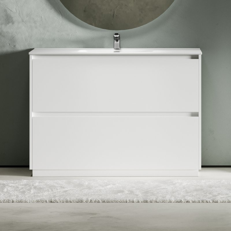 Тумба с раковиной Sancos Libra Floor 120 белый глянец, белая раковина CN7006