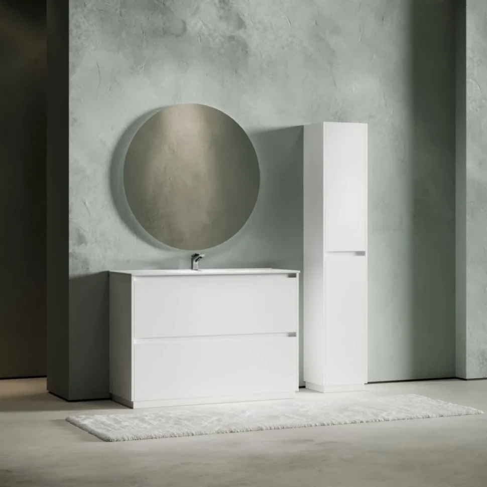 Тумба с раковиной Sancos Libra Floor 120 белый глянец, белая раковина CN7006