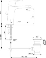Смеситель для раковины E.C.A. Tiera 102188012EX