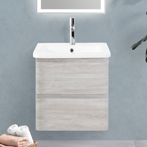 Тумба с раковиной BelBagno Albano-Cer 60 подвесная, rovere vintage bianco