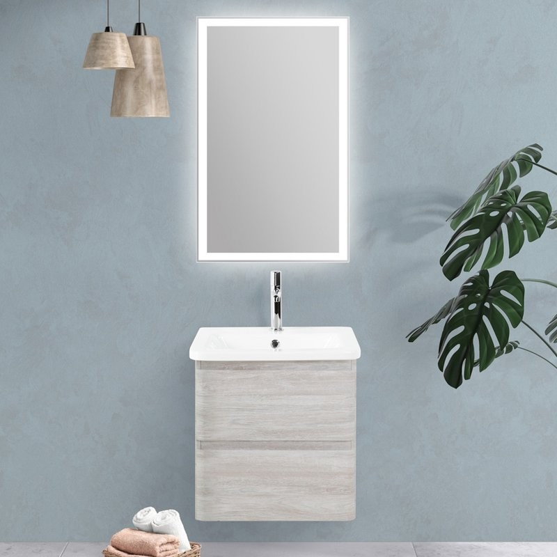 Тумба с раковиной BelBagno Albano-Cer 60 подвесная, rovere vintage bianco