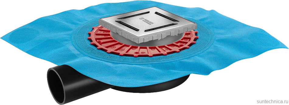 Душевой трап Berges Zentrum Norma 091362, 10x10 см, хром глянец