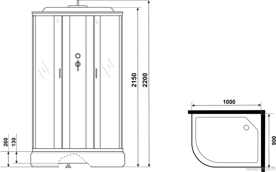 Душевая кабина Niagara Classic NG-33094-14R 100x90 см