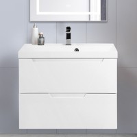 Тумба с раковиной BelBagno Vittoria 80 подвесная, bianco lucido, белая глянцевая раковина