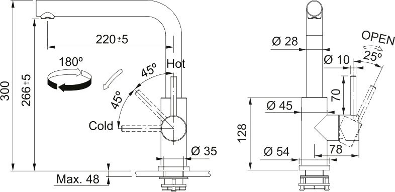 Смеситель для кухни Franke Smart Glenda 115.0706.985 нержавеющая сталь