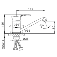 Смеситель для кухни Frap H01 F4501-2 хром