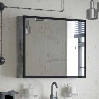 Зеркало-шкаф Corozo Айрон 90, черный, антик
