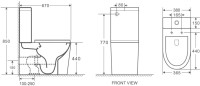 Унитаз-компакт напольный Grossman GR-4449SQ безободковый, с микролифтом, белый