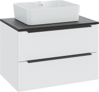 Мебель для ванной комнаты Runo Орлеан 70 белая матовая, черная, раковина Lavello 50