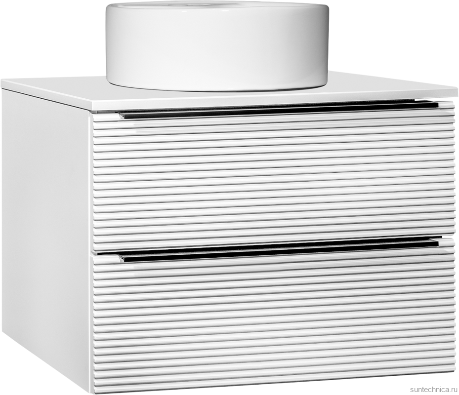 Тумба с раковиной Runo Орлеан 70 белая матовая, белый глянец, раковина Sole 40