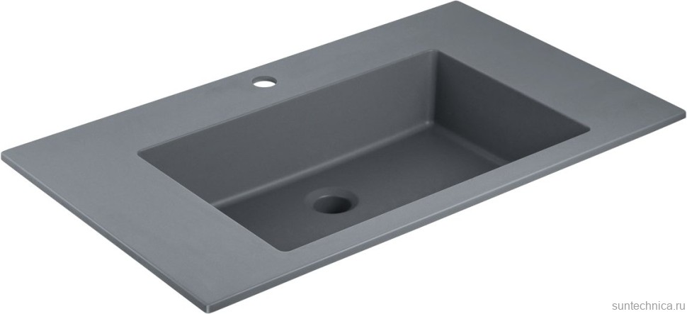 Тумба с раковиной Vincea Chiara 2D 80, 2 ящика, натуральный дуб, с серой раковиной