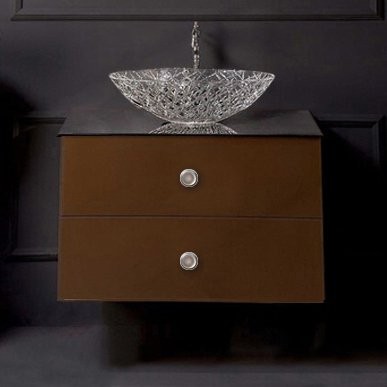 Тумба с раковиной Armadi Art NeoArt 80 шоколад, с ручками Satine хром