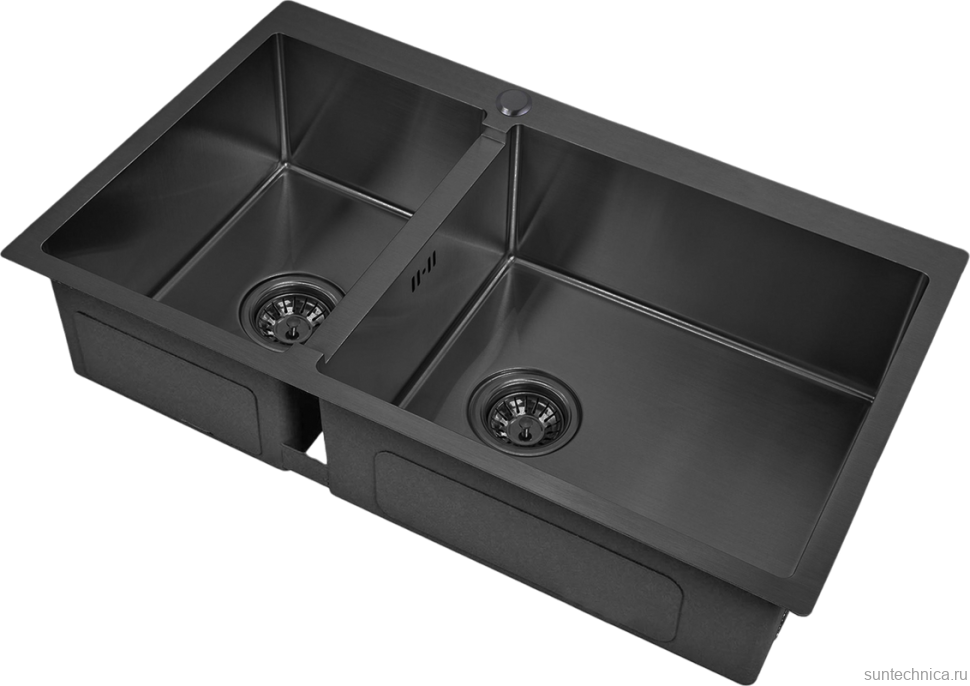 Комплект Мойка Zorg Inox PVD 78-2-51 R grafit + Смеситель Inox SZR-7039 BR/GRAFIT бронза графит + Измельчитель Omoikiri Nagare slim 1250