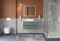 Тумба под раковину со столешницей BelBagno Kraft 90 подвесная, матовая еловая, столешница kep-90-mco