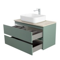 Тумба под раковину со столешницей BelBagno Kraft 90 подвесная, матовая еловая, столешница kep-90-mco