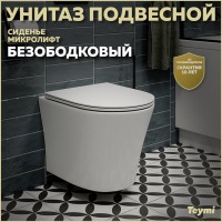 Унитаз подвесной Teymi Ellie T40802 с микрофлитом, безободковый, белый