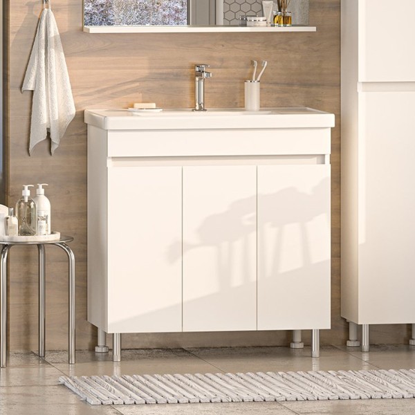 Тумба под раковину Misty Енисей 80 напольная, 3 дверцы