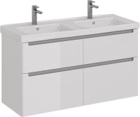 Тумба под раковину Lemark Buno 120 белая глянцевая, 2 ящика
