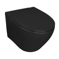 Унитаз подвесной Azario Keras matt black безободковый, с сиденьем микролифт (AZ-99046B)
