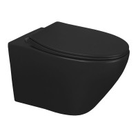 Унитаз подвесной Azario Keras matt black безободковый, с сиденьем микролифт (AZ-99046B)