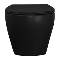 Унитаз подвесной Azario Keras matt black безободковый, с сиденьем микролифт (AZ-99046B)