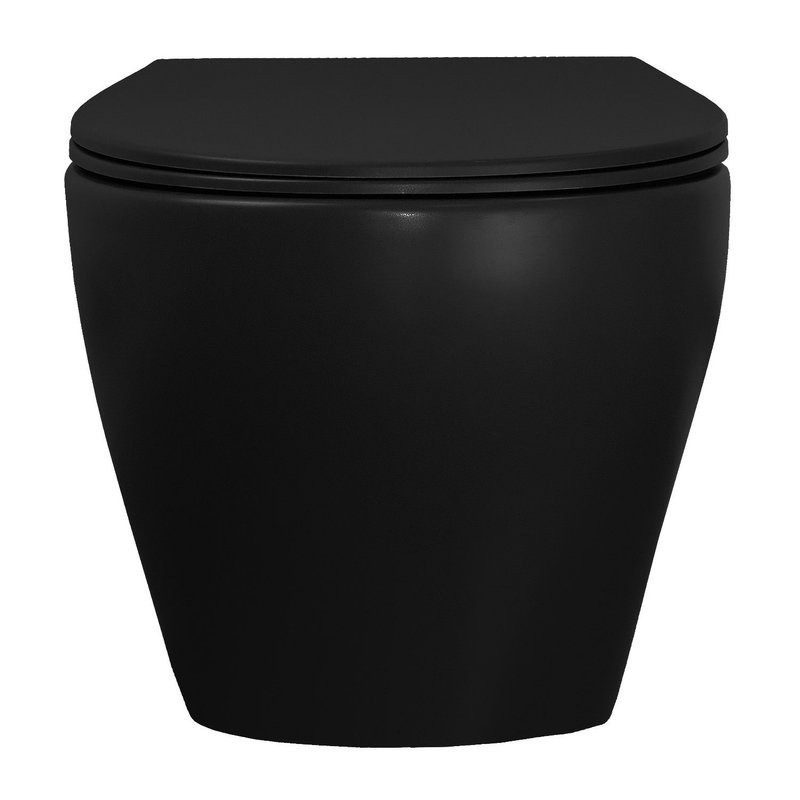 Унитаз подвесной Azario Keras matt black безободковый, с сиденьем микролифт (AZ-99046B)