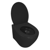 Унитаз подвесной Azario Keras matt black безободковый, с сиденьем микролифт (AZ-99046B)