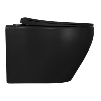 Унитаз подвесной Azario Keras matt black безободковый, с сиденьем микролифт (AZ-99046B)