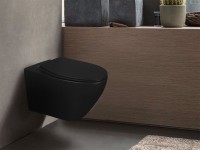 Унитаз подвесной Azario Keras matt black безободковый, с сиденьем микролифт (AZ-99046B)
