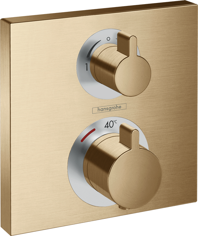 Термостатический смеситель встраиваемый Hansgrohe Ecostat Square 15714140 для душа, шлифованная бронза