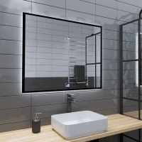 Зеркало Grossman Pragma-норма Black 100 с подсветкой, с антизапотевателем