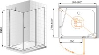 Душевой уголок Cezares Elena AH1 120/100 P Cr R