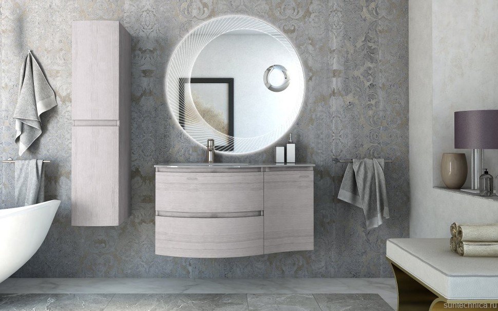 Тумба с раковиной Cezares Vague 104 L rovere sbiancato