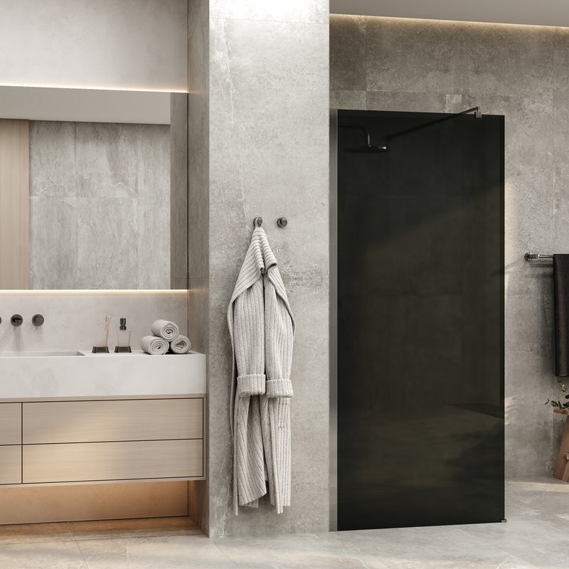 Душевая перегородка Wasserkraft Rur 30W 110 см, профиль хром, стекло тонированное