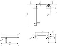 Смеситель для раковины Excellent Pi AREX.1214CR С ВНУТРЕННЕЙ ЧАСТЬЮ