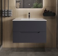 Тумба под раковину Orange Line 80, графит матовый