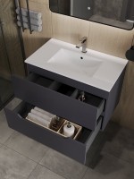 Тумба под раковину Orange Line 80, графит матовый