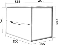 Тумба под раковину Orange Line 80, графит матовый