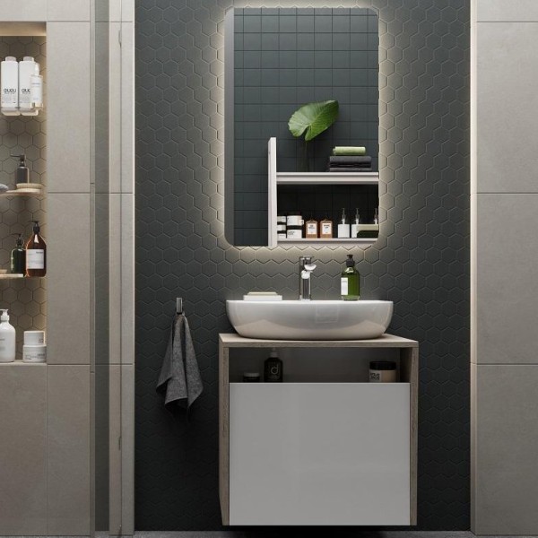 Мебель для ванной комнаты KERAMA MARAZZI Pro 60 дуб орегон, белая