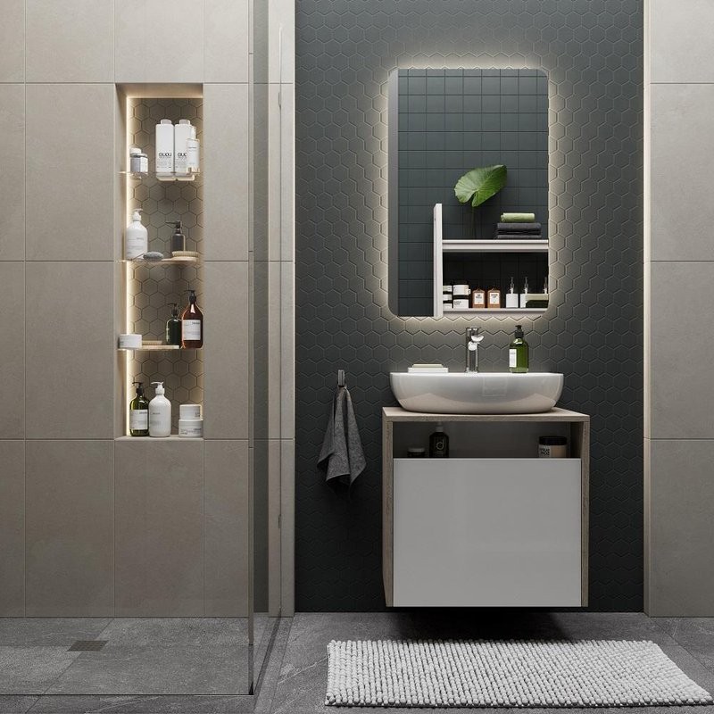 Мебель для ванной комнаты KERAMA MARAZZI Pro 60 дуб орегон, белая
