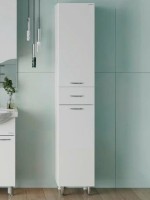 Шкаф-пенал для ванной Onika Модерн 36 правый с бельевой корзиной, белый