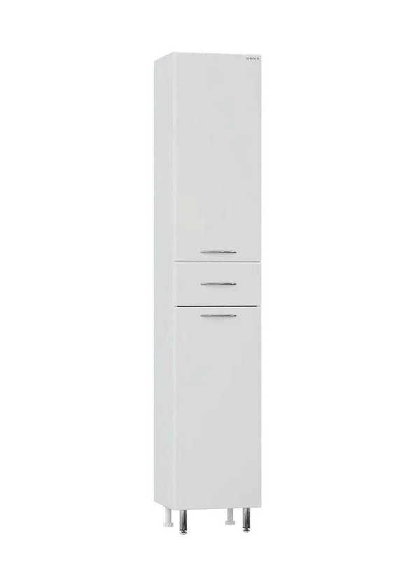 Шкаф-пенал для ванной Onika Модерн 36 правый с бельевой корзиной, белый