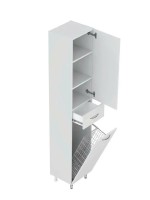 Шкаф-пенал для ванной Onika Модерн 36 правый с бельевой корзиной, белый