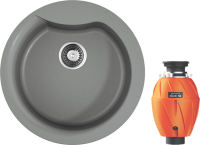 Комплект Мойка Omoikiri Yasugata 48R-GR leningrad grey + Измельчитель Nagare 750