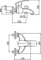 Смеситель для ванны с душем Fashun A3221 хром Смеситель для ванны с душем Fashun A3221 хром