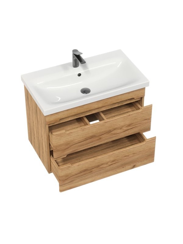 Тумба с раковиной SanStar Diva 80 подвесная, Gold Kraft, раковина Moduo 80