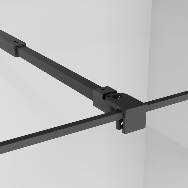 Душевая перегородка Niagara Nova NG-680-10BLACK 100х195, профиль матовый черный, стекло прозрачное с рисунком