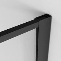 Душевая перегородка Niagara Nova NG-680-10BLACK 100х195, профиль матовый черный, стекло прозрачное с рисунком